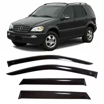 Дефлекторы окон Cobra Tuning на авто Мерседес-Бенц М-Класс (W163) l 5 дв. 1996-2005 4 шт/комп. ветровики от дождя солнца и ветра