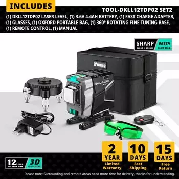 DEKO 12-линейный зеленый лазерный уровень DKLL12tdP02