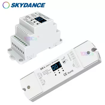 Декодер Skydance DS DMX512 в SPI 5 В-24 В преобразователь сигнала DMX WS2812 WS2815 RGB RGBW IC пиксельный контроллер светодиодных лент 2,4G пульт дистанционного управления