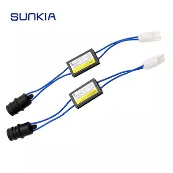Декодер светодиодных фар для автомобиля, 2 шт./компл., противотуманные фары без ошибок, резистор нагрузки T10 168, без мерцания, подавитель сигнала, адаптер жгута проводов
