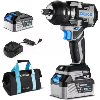 DEKOPRO 1/2 дюймов 580 футов фунт высокий крутящий момент бесщеточный Электрический ударный гайковерт, черный, резиновый