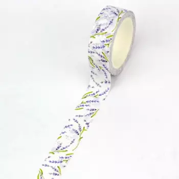 Декоративная лента GREATHOPE WASHI TAPE с листьями лаванды 10 м