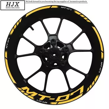 Декоративная наклейка на колесо с логотипом Yamaha MT-07, MT07 MT 07, Светоотражающая Водонепроницаемая наклейка на обод колеса 2022