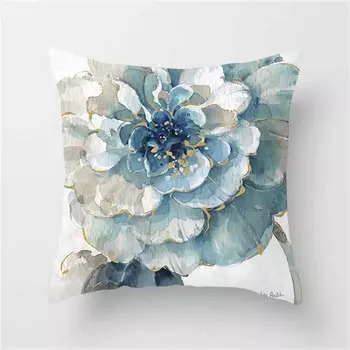 Декоративная наволочка Blue Flower Polyester Velour 45x45 см