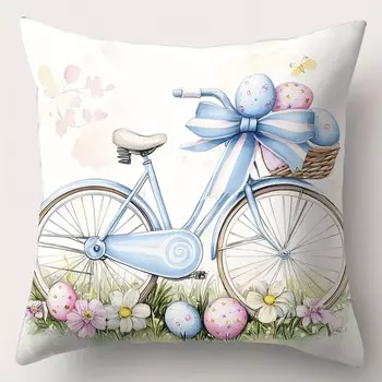 Декоративная наволочка Happy Easter полиэстер велюр