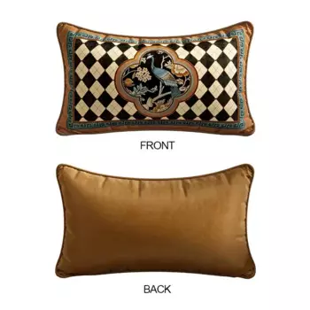 Декоративная наволочка Medicci Home East Vision янтарного синего цвета