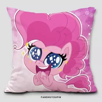 Декоративная наволочка MINISO 40x40/45x45 см полиэстер велюр с рисунком пони