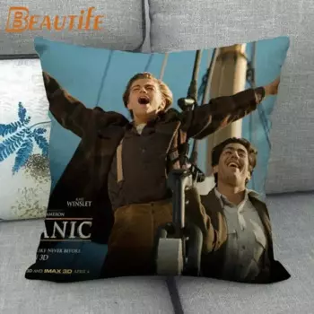 Декоративная наволочка XXIhlive Titanic TV из льна и хлопка 45x45 см