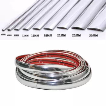 Декоративная полоса для защиты кузова автомобиля/двери бампера, серебряная наклейка на края окна автомобиля, 4 мм, 6 мм, 9 мм, 15 мм, 21 мм, 25 мм, 30 мм