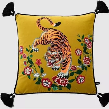 Декоративные бархатные наволочки Formaso, тигр, 60 см
