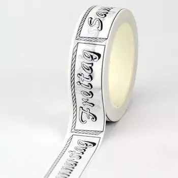 Декоративные ленты GREATHOPE WASHI TAPE, черно-белые, 10 м