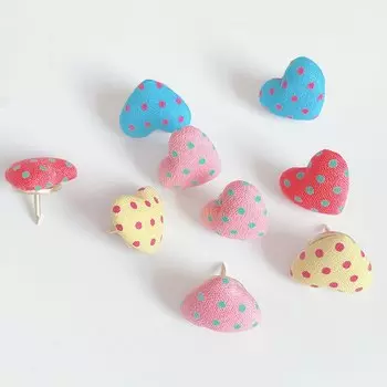 Декоративные металлические булавки-сердца (30 шт.)