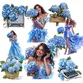 Декоративные наклейки BLINGIRD синие