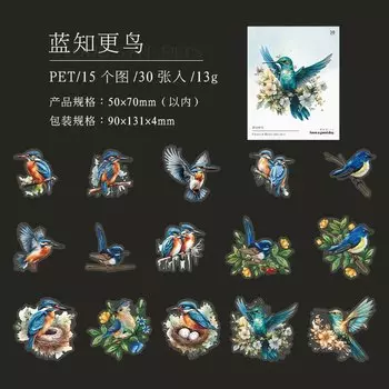 Декоративные наклейки «Цветы и птицы» Mengtai