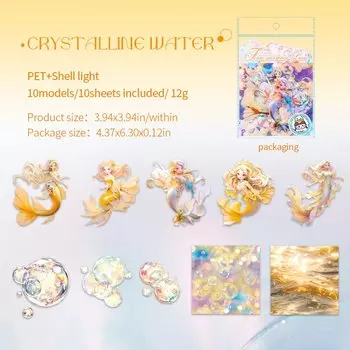 Декоративные наклейки русалка Yoofun 10 шт.