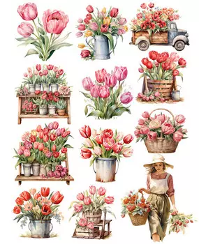 Декоративные наклейки «тюльпан» TIAMECH