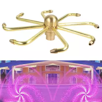 Декоративные насадки для фонтана, латунная головка с 8 рычагами, 1/4/2 дюймов, для сада, бассейна, парка, водоснабжения, разбрызгиватель ветряной мельницы, 3 размера