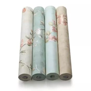 Декоративные обои в рулоне для гостиной, спальни, американские обои с деревенскими цветами, настенные бумажные обои с 3 зелеными цветами DYellow