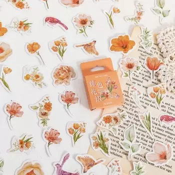 Декоративные стикеры цветы птицы Mengtai