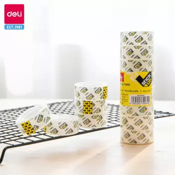 Deli 8 Rolls/Set Transparent Tape 18mm*20Y*38um for Gift Packaging Handmade DIY Pasting Pack Tape Packing Tools Office Supplies