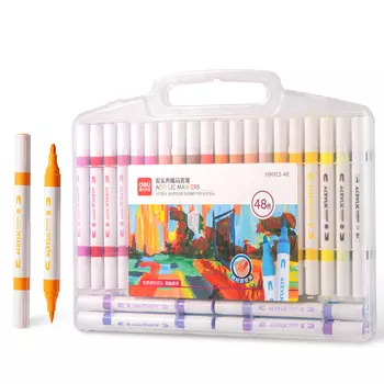 Deli двухсторонние акриловые маркеры 48 цветов