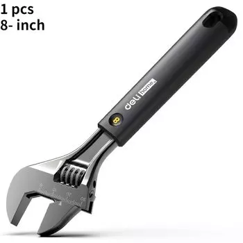 Deli Household Tools High Carbon Steel Adjustable Wrench Multifunctional Electrician Repair Lightweight Portable Hand Tools