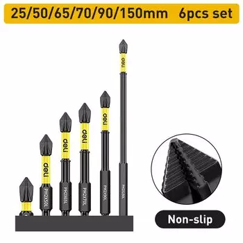 Deli магнитные ударные отвертки PH2 25/50/65/70/90/150 мм