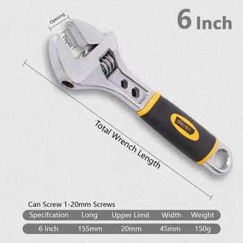 Deli универсальный гаечный ключ 6/8/10/12 дюймов