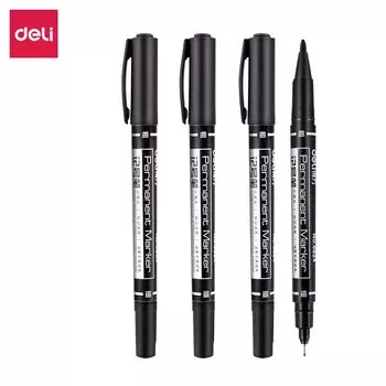 Deli водонепроницаемые маркеры черного цвета