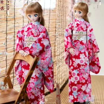 Деликатная Одежда для куклы BJD 1/6 1/4 1/3 розовое цветение вишни японское кимоно DD MSD MDD летняя юката юосд аксессуары для куклы дяди