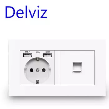 DELVIZ Настенная розетка с USB