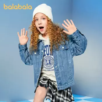 Демисезонная джинсовая куртка для девочек, для малышей, 2023