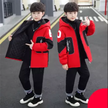 Демисезонное Стеганое пальто для мальчиков, новинка 2022, Детская Хлопковая одежда с капюшоном, верхняя одежда, тренчкот, куртка