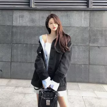 Демисезонные женские джинсовые куртки с надписью и коллажем, черные джинсовые женские ковбойские пальто, верхняя одежда большого размера, женская джинсовая куртка