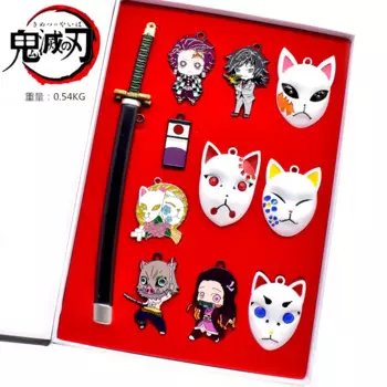 Demon Slayer аниме Surrounding Kamado Nezuko аниме Zhenzi маска кулон Agatsuma Zenitsu аниме брелок для ключей серьги набор подарок