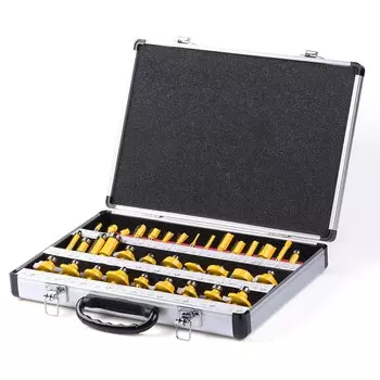 Деревообрабатывающий резак, 35 шт., хвостовик 1/4 дюйма (6,35 мм), набор фрез из карбида вольфрама, деревообрабатывающий резак, обрезка, нож, формование, фрезерование