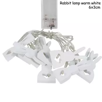 Деревянная гирлянда кролик 10 светодиодов