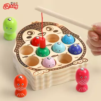 Деревянная игра для рыбалки для детей, развивающая игрушка Монтессори, магнитная игра для рыбалки, игра для мелкой моторики, Обучающие Игрушки для раннего обучения