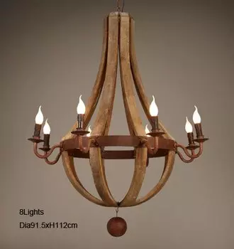 Деревянная люстра HomeLover, 5 ламп