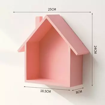 Деревянная настенная полка KNCOKAR розового цвета