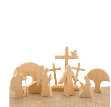 Деревянная пасхальная сцена MOONBIFFY