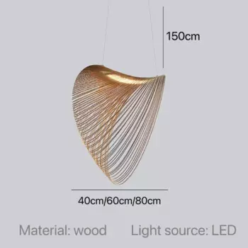 Деревянная подвесная люстра TAONUANSHU