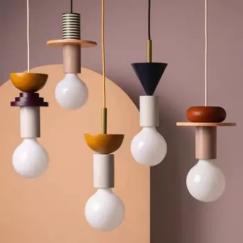 Деревянная подвесная люстра YANKE