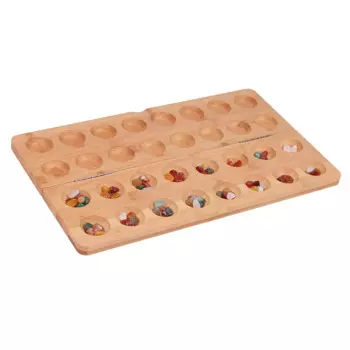 Деревянная складная настольная игра Mancala с разноцветными бусинами для семейства путешествий-подростков