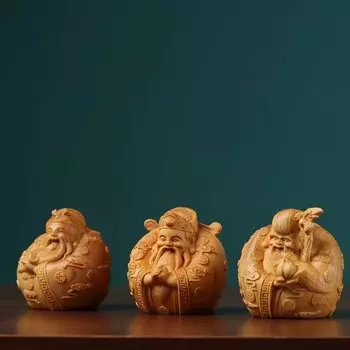 Деревянная статуэтка Фу Лу shou QIANFANEIVES