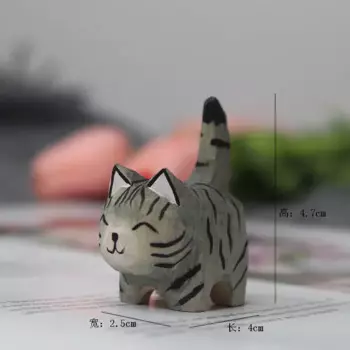 Деревянная статуэтка котенок MOONBIFFY