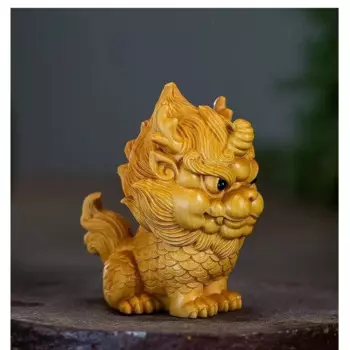 Деревянная статуя Кирина QIANFANEIVES