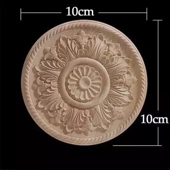 Деревянные аппликации WMQE, круглые цветы