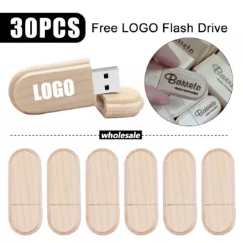 Деревянные флеш-накопители USB 2,0, 4 ГБ, 8 ГБ, 16 ГБ, 32 ГБ, 64 ГБ, 30 шт./комплект