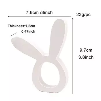 Деревянные кольца для салфеток Пасхальный кролик